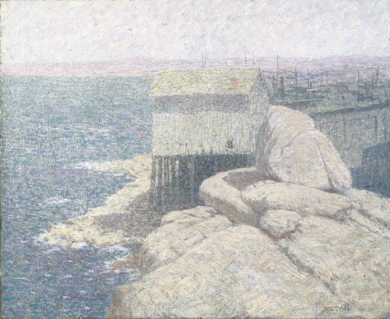 Villaggio di pescatori cinesi, Baia di Monterey, California da Bolton Coit Brown