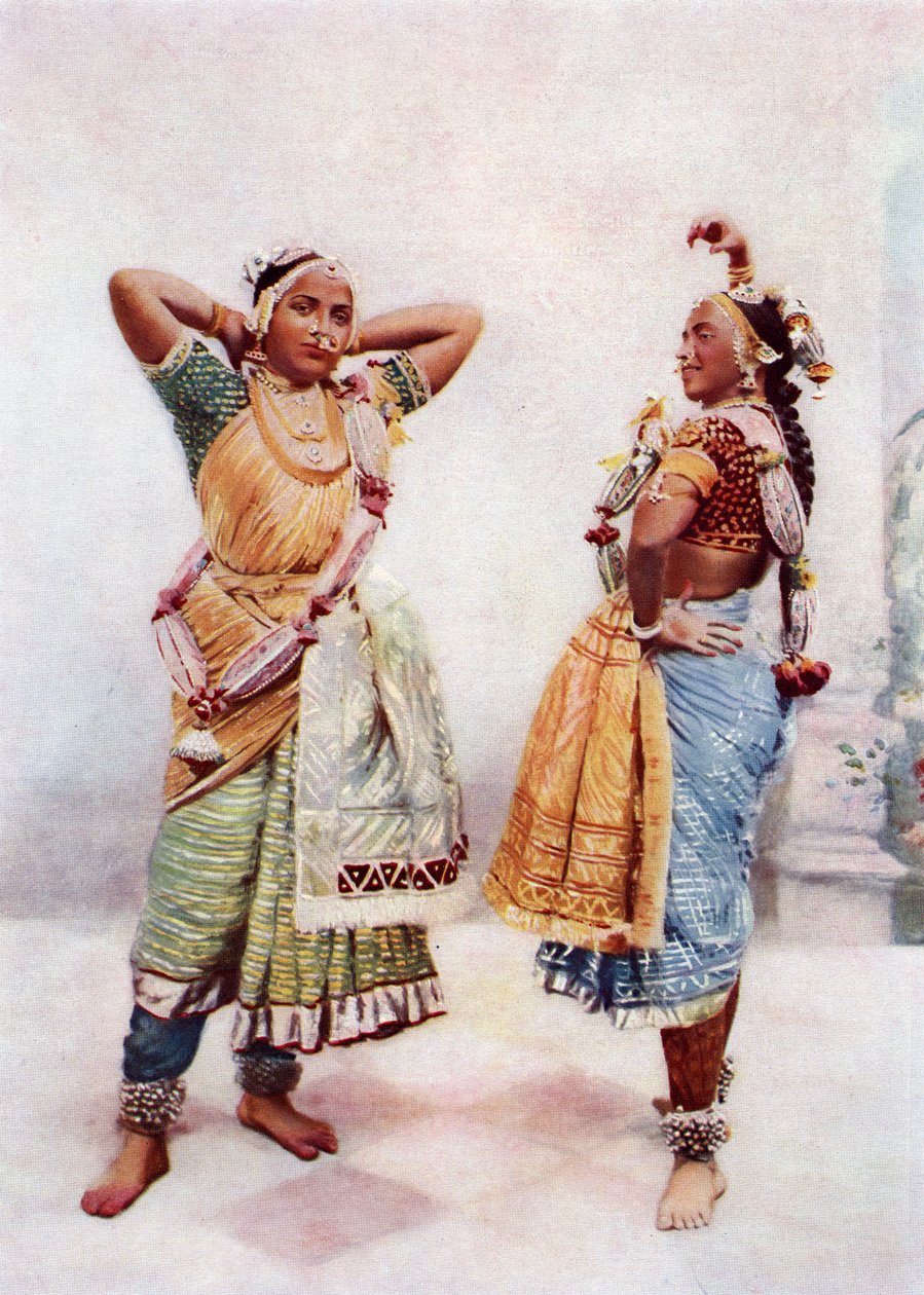 Ragazze Nautch di Baroda, fine XIX secolo da Bombay Vernon and Co.