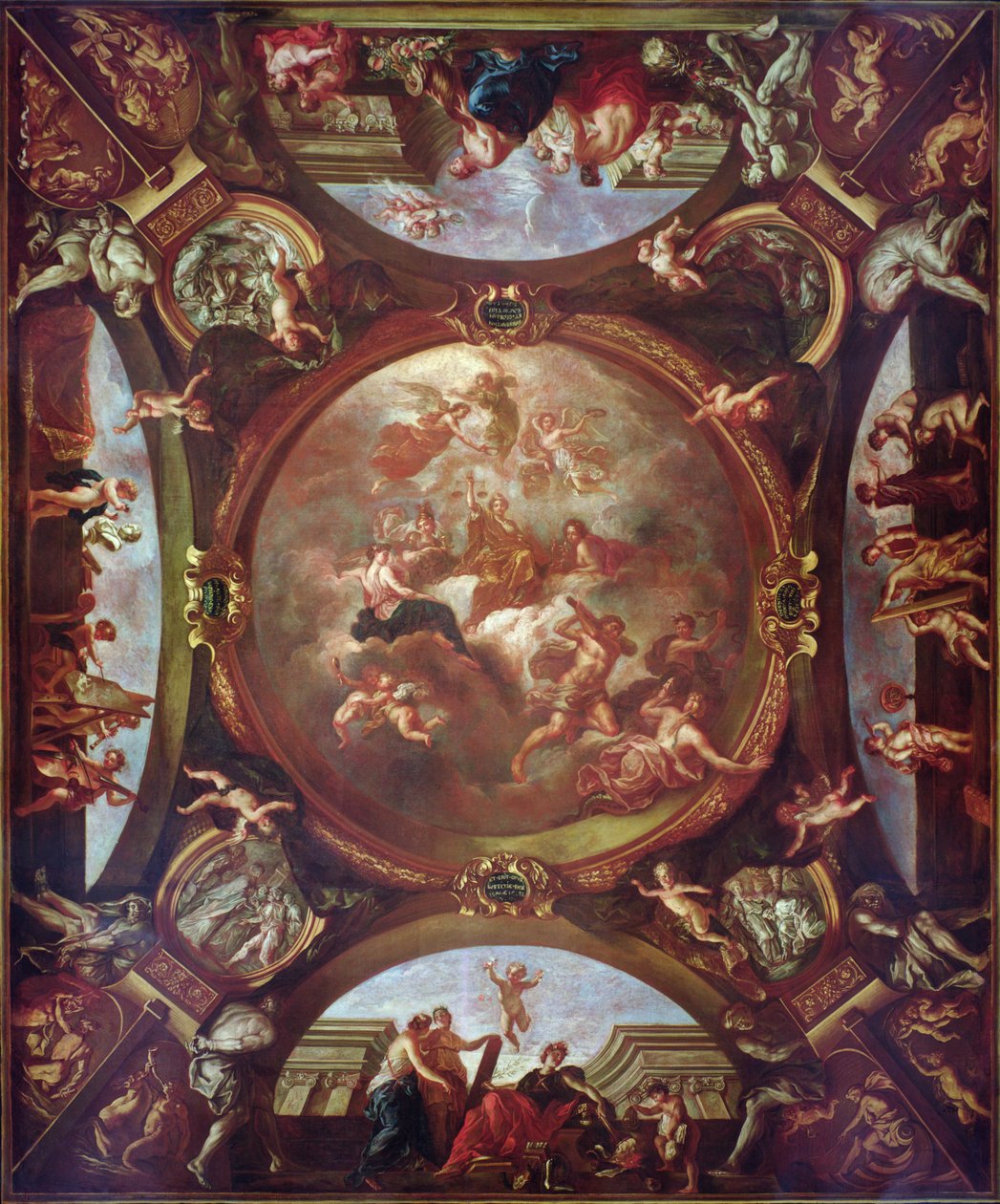 La giustizia assicura la pace e protegge le arti, studio per il soffitto della Seconda Camera delle Petizioni del Parlamento di Parigi, 1688 da Bon de Boulogne