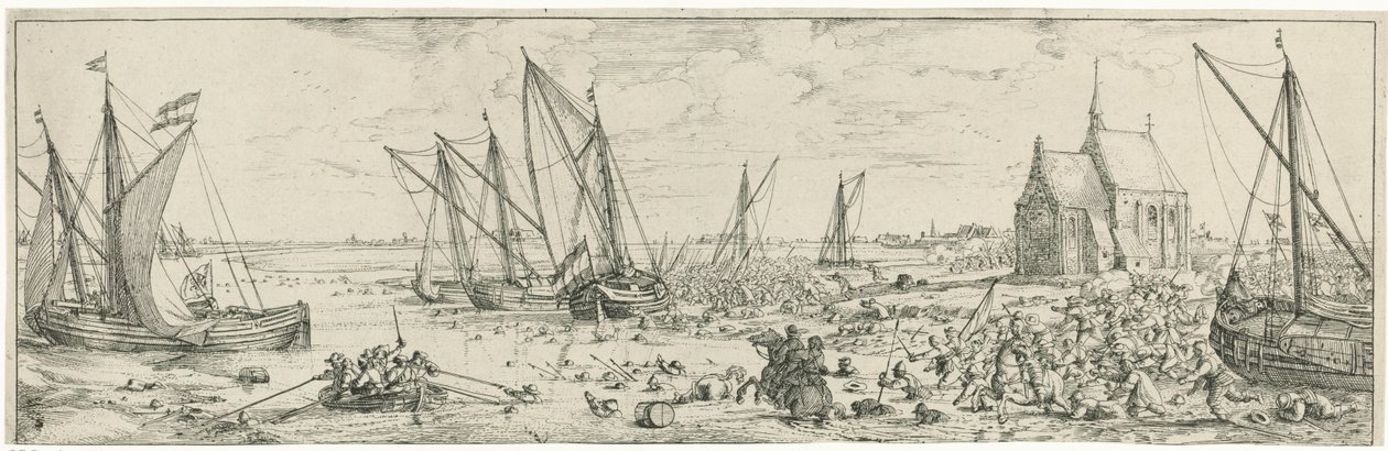 Attacco fallito al forte Kallo, 1638 da Bonaventura Peeters (I)