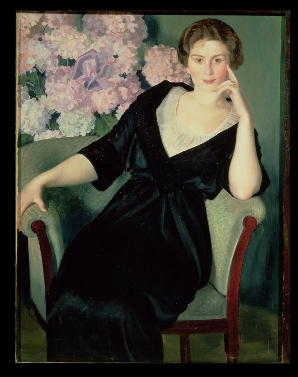 Ritratto di Rene Ivanovna Notgaft da Boris Mikhailovich Kustodiev