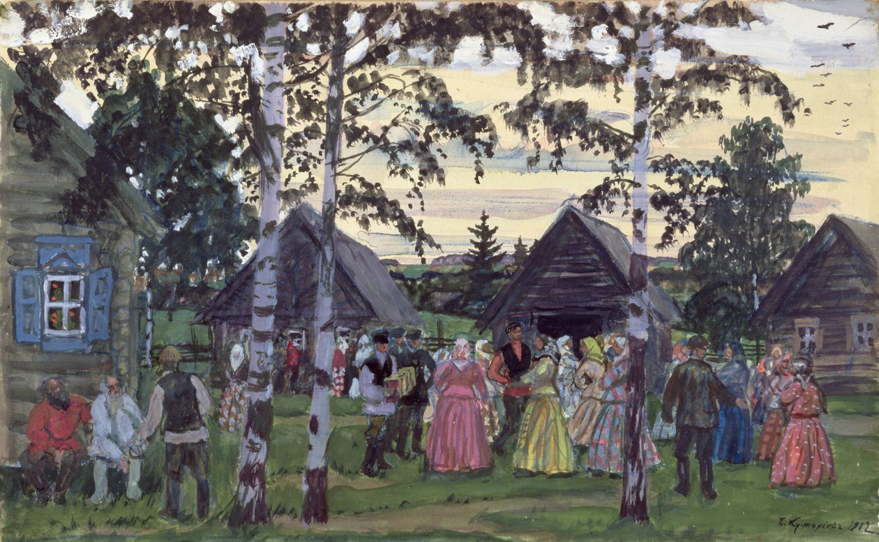 Il Khorovod, 1912 da Boris Mikhailovich Kustodiev