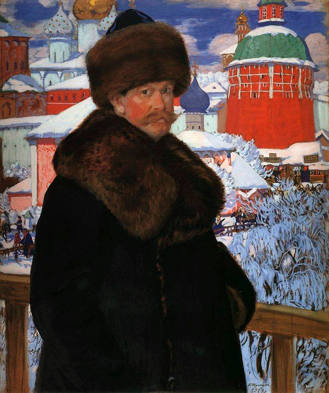 Autoritratto, 1912 da Boris Mikhailovich Kustodiev