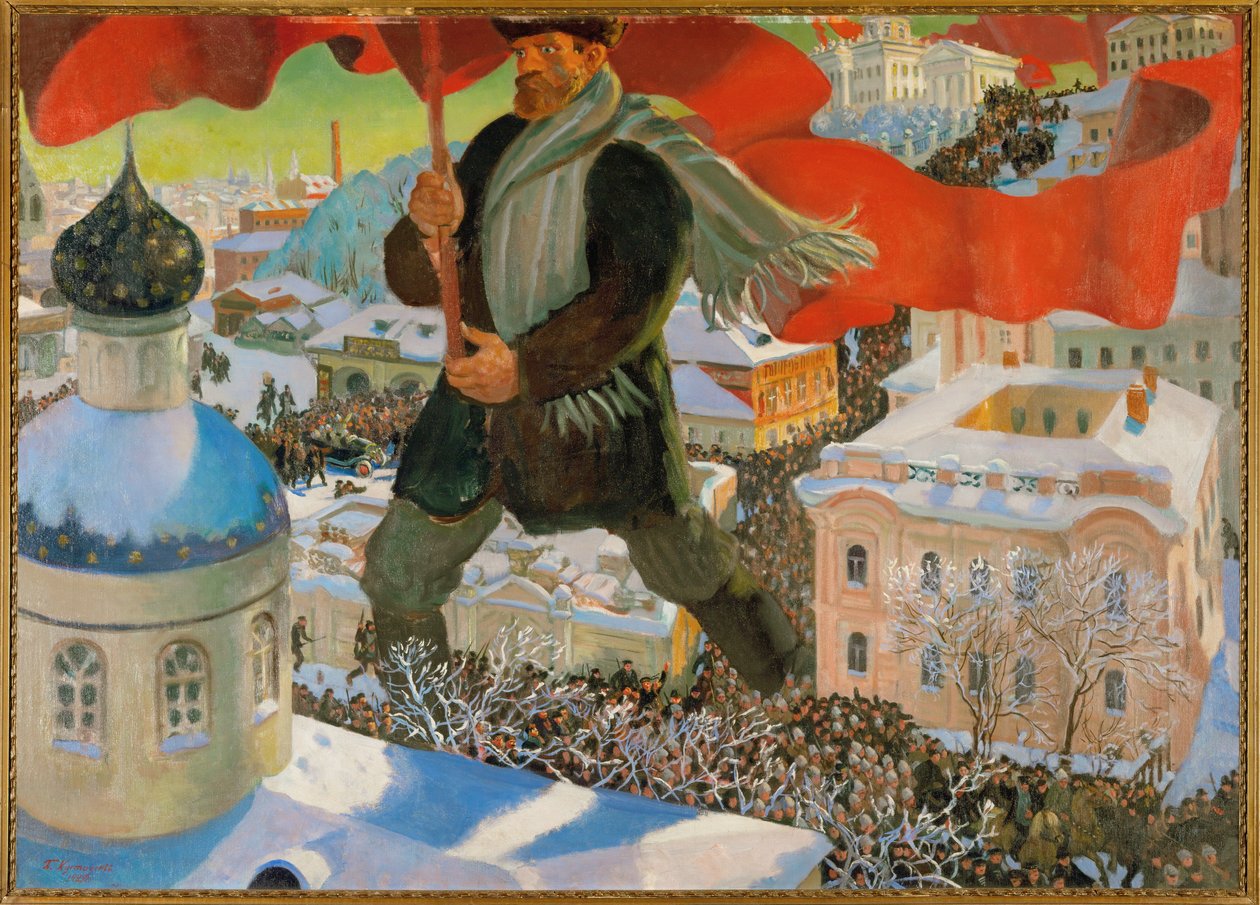 Bolscevico (olio su tela) da Boris Mikhailovich Kustodiev