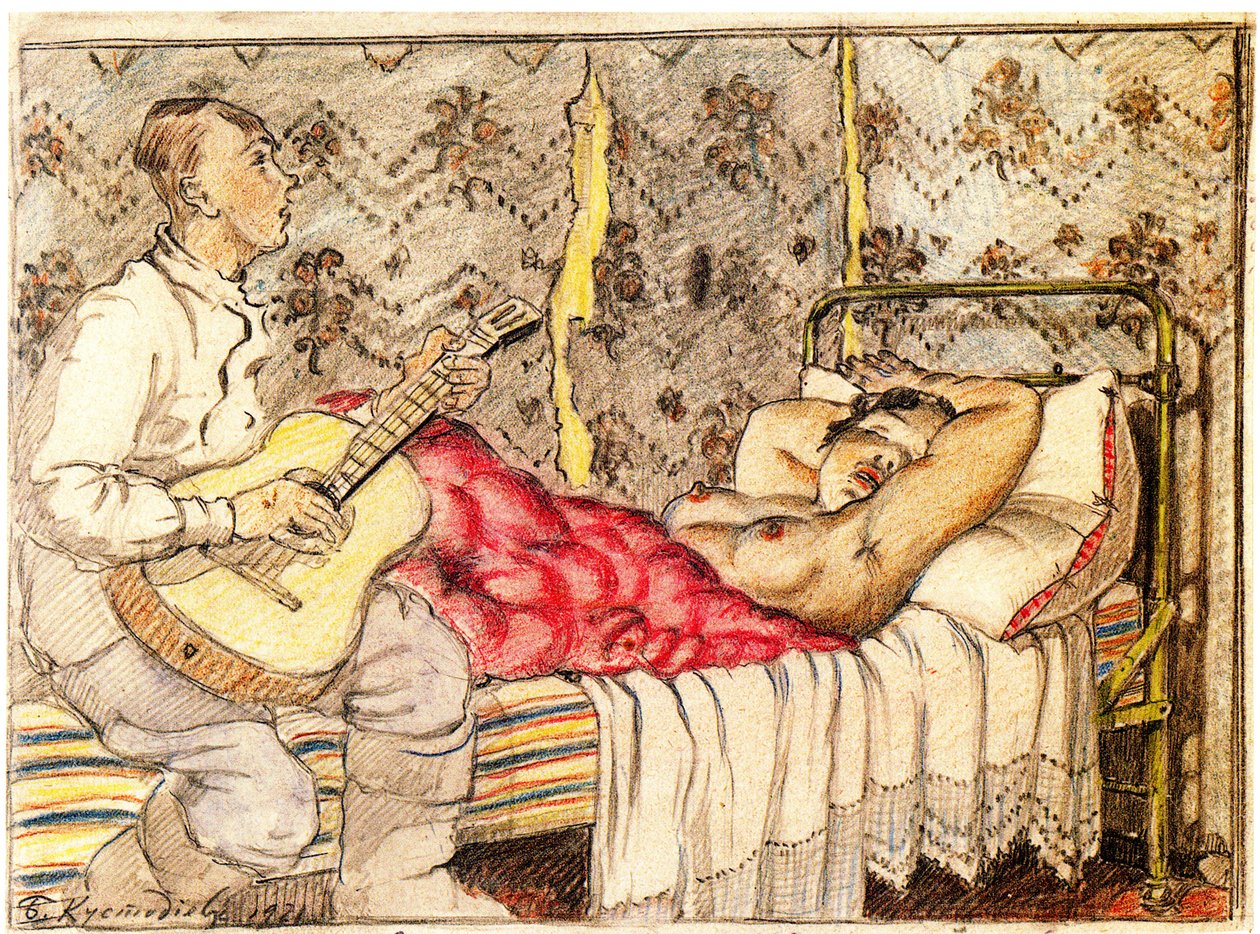 Dal suono della chitarra da Boris Mikhailovich Kustodiev