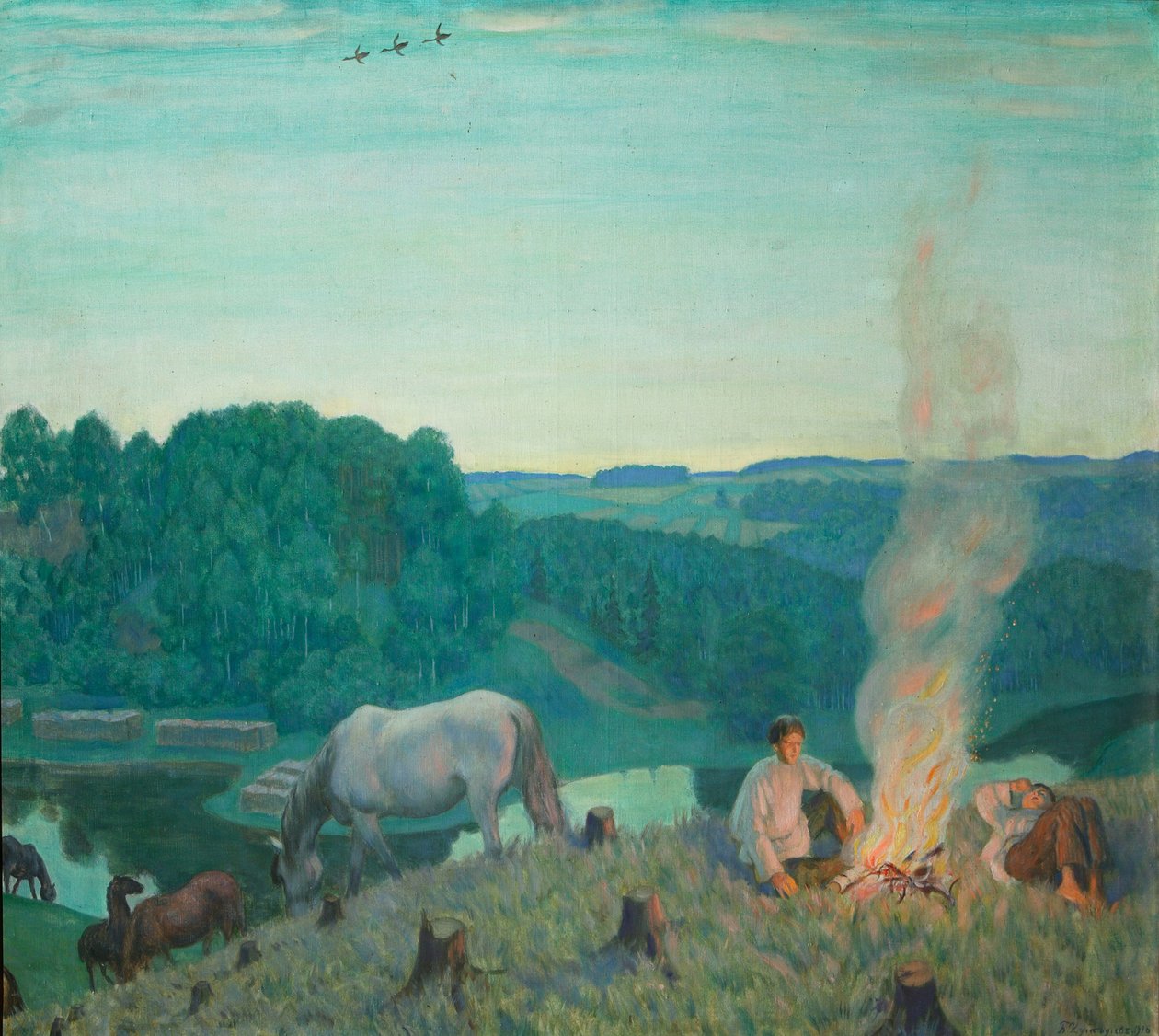 Falò da Boris Mikhailovich Kustodiev