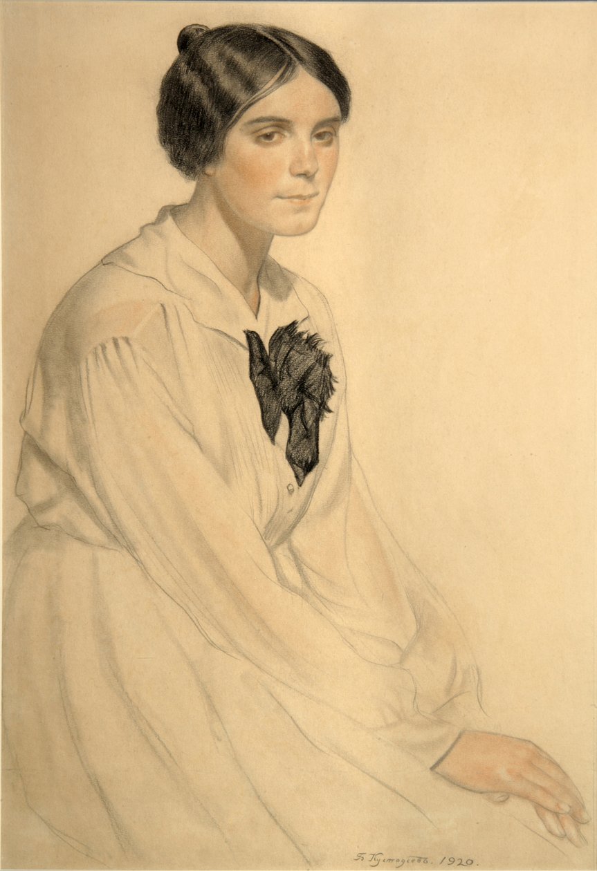 Ritratto di Ksenia Nikolayevna Semenova Skalova, 1920 da Boris Mikhailovich Kustodiev