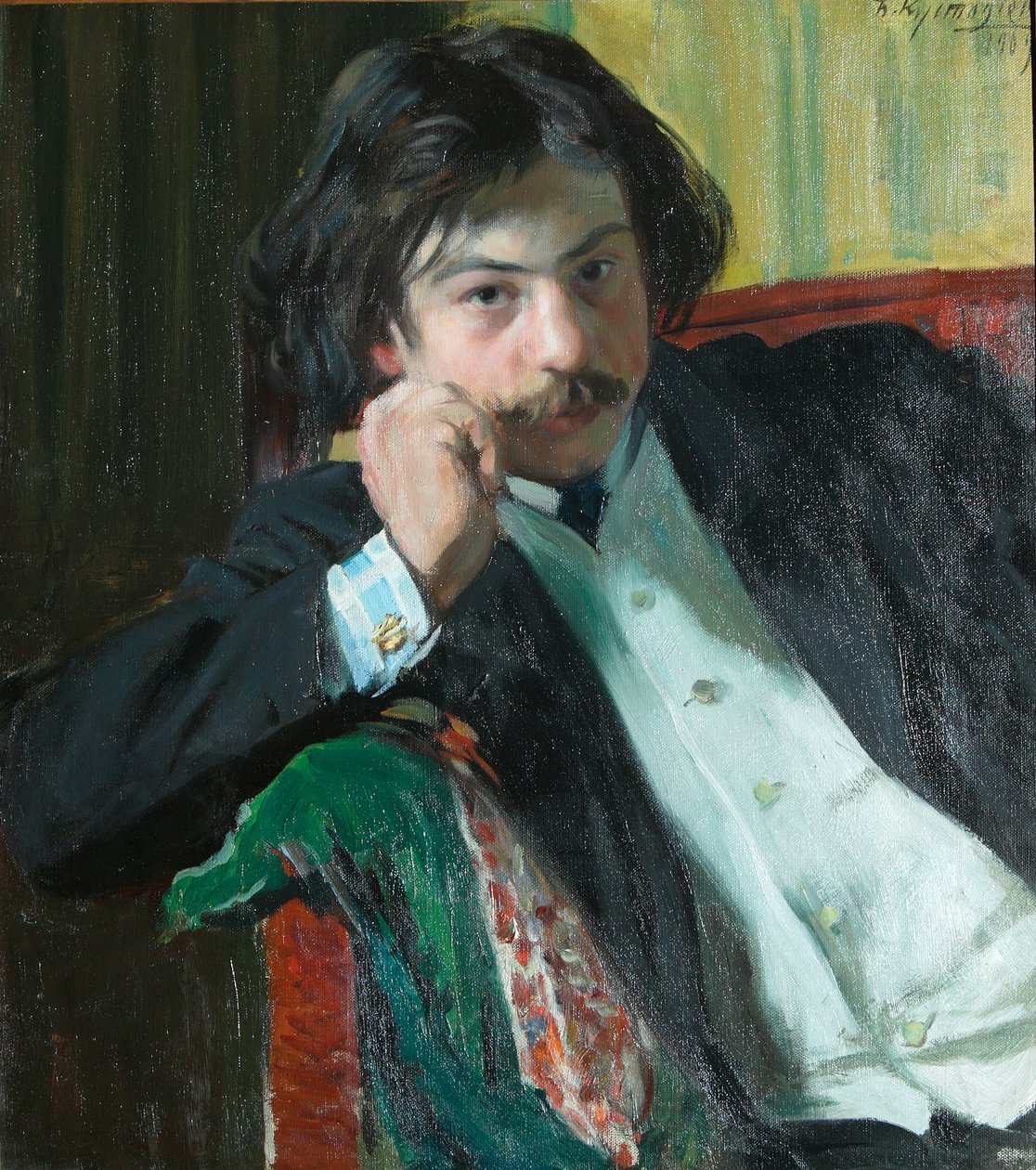 Ritratto del poeta Janko Lavrin da Boris Mikhailovich Kustodiev
