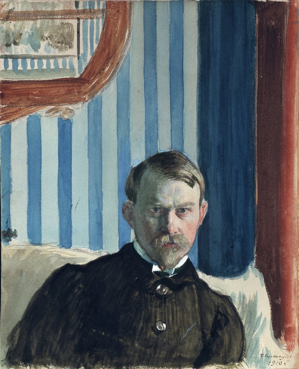Autoritratto, 1910 da Boris Mikhailovich Kustodiev