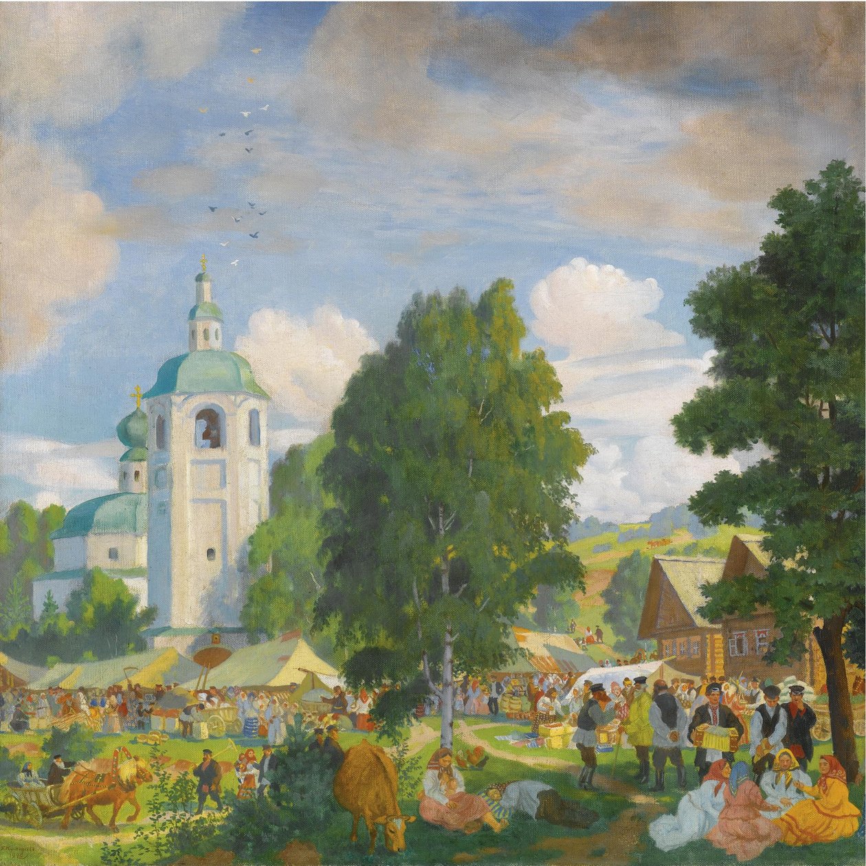 La fiera del villaggio, 1920 da Boris Mikhailovich Kustodiev