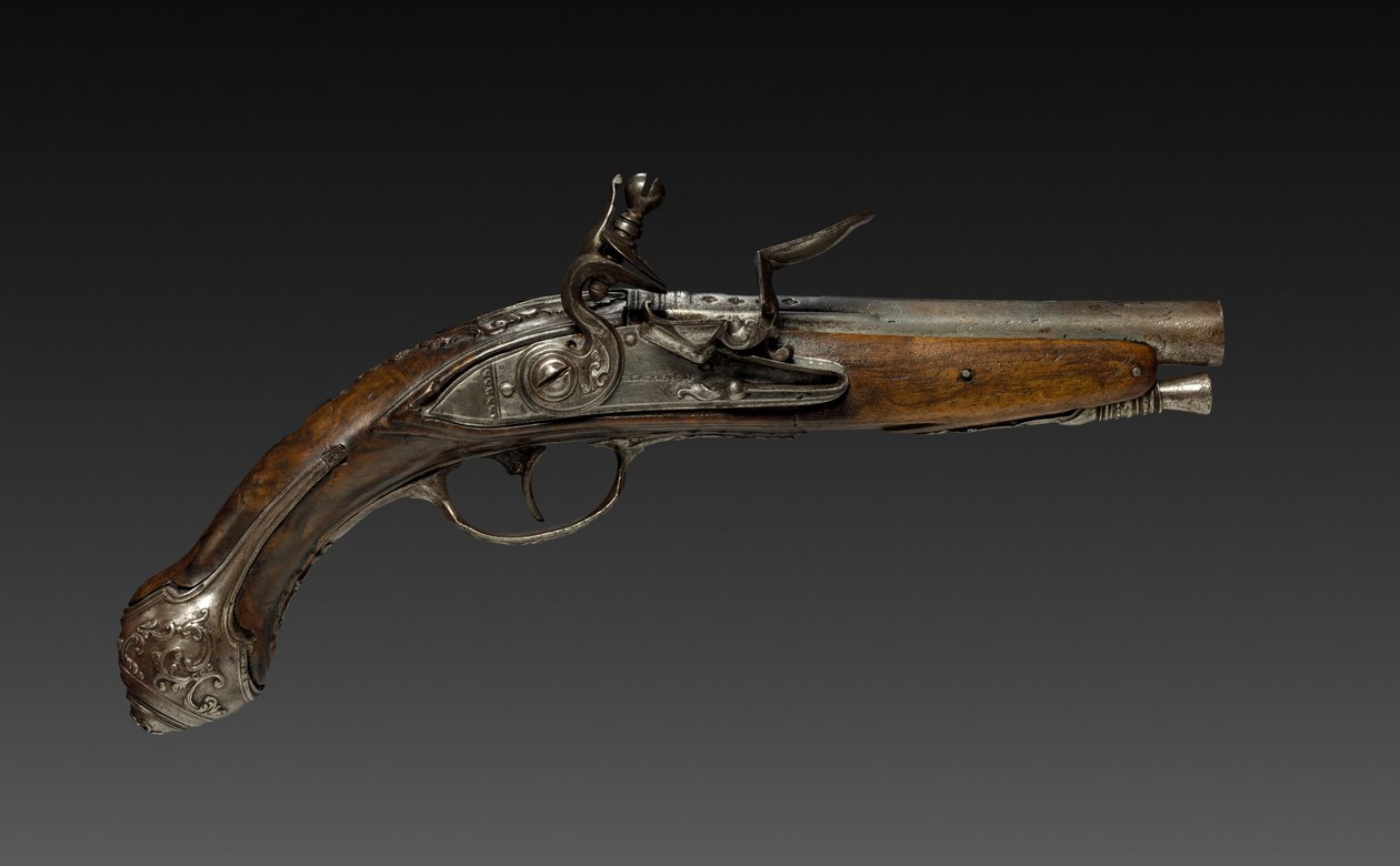 Pistola a pietra focaia, 1700 da Bortolo Agazzi
