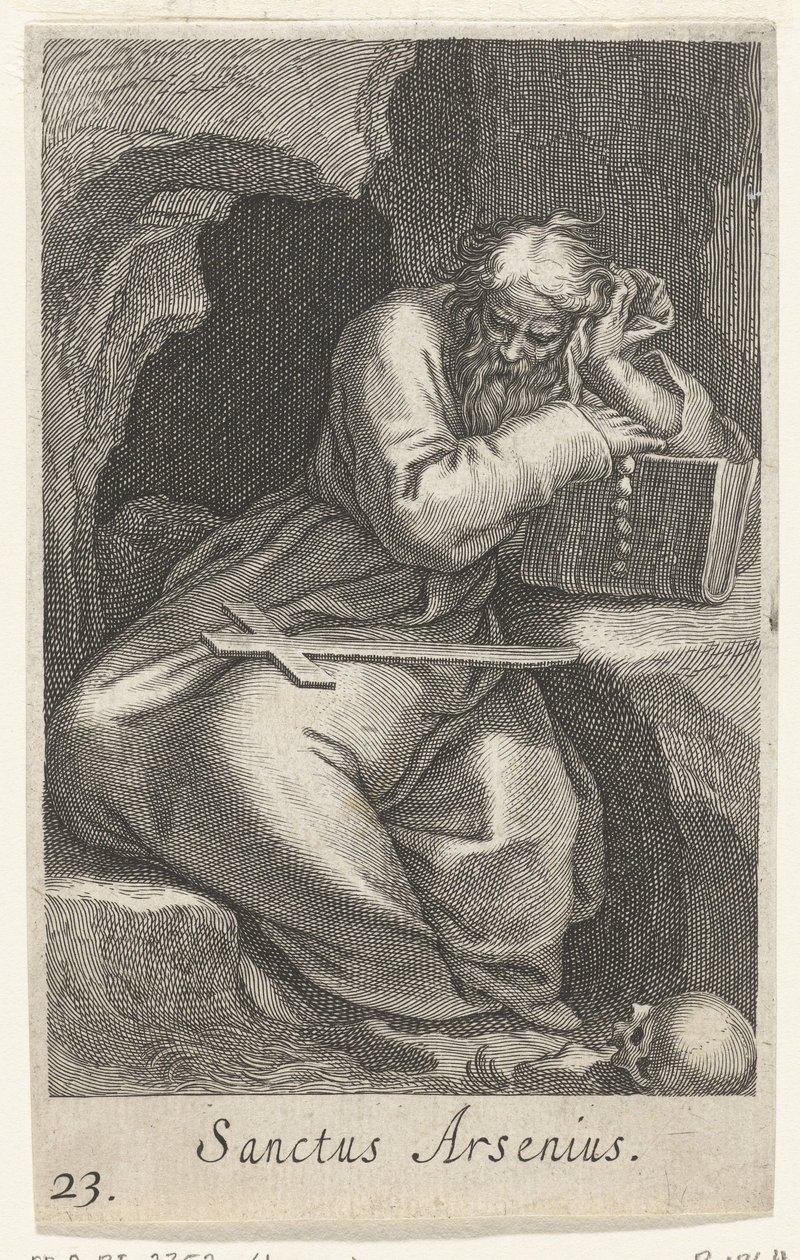 San Arsenio il Grande come eremita da Boëtius Adamsz. Bolswert