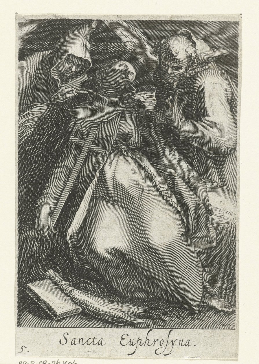 Santa Eufrosina di Alessandria come eremita da Boëtius Adamsz. Bolswert