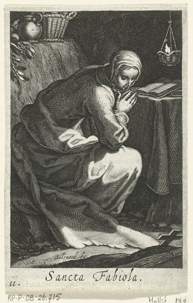 Santa Fabiola di Roma come eremita da Boëtius Adamsz. Bolswert