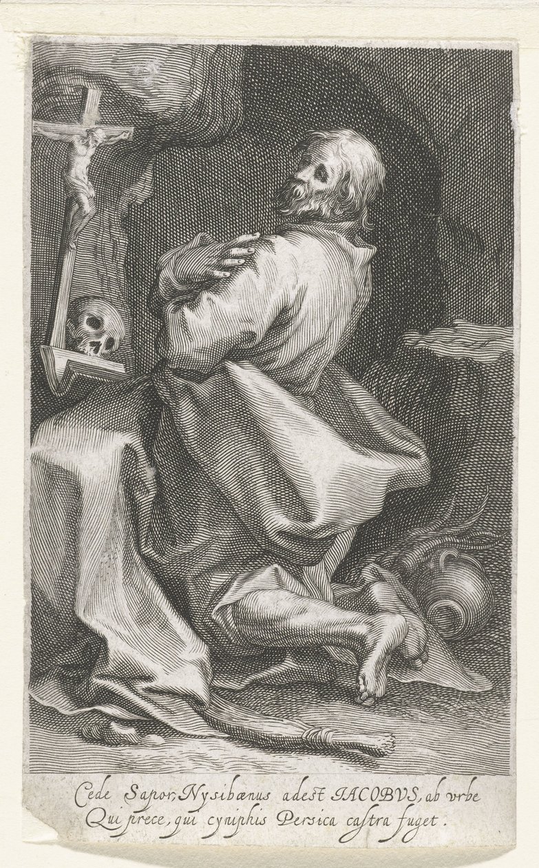 San Giacomo di Nisibi come eremita da Boëtius Adamsz. Bolswert