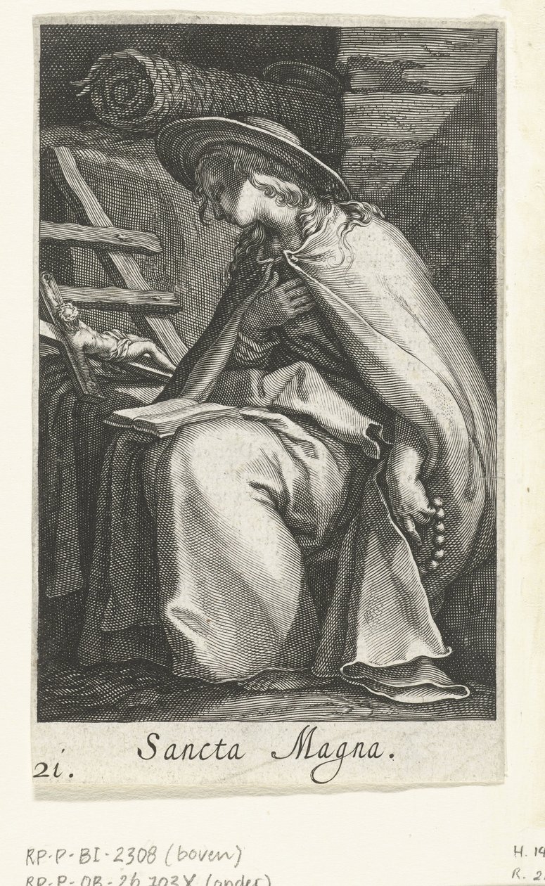 Santa Magna come eremita (Sancta Magna, Kluizenaressen, Sacra Eremus Ascetriarum) da Boëtius Adamsz. Bolswert
