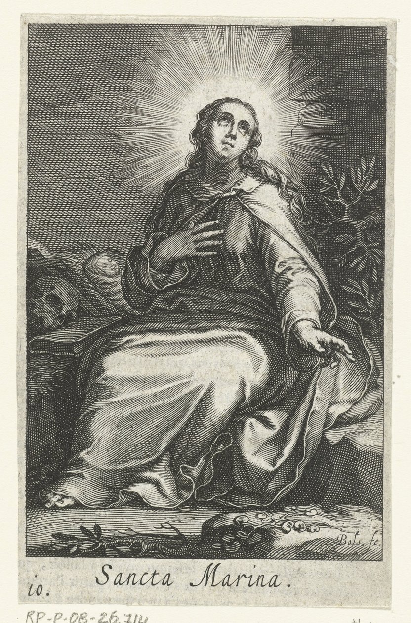 Santa Marina di Alessandria come eremita da Boëtius Adamsz. Bolswert
