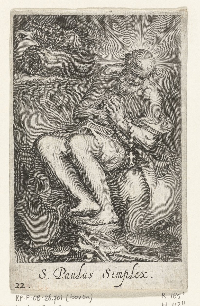 San Paolo di Tebe come eremita da Boëtius Adamsz. Bolswert