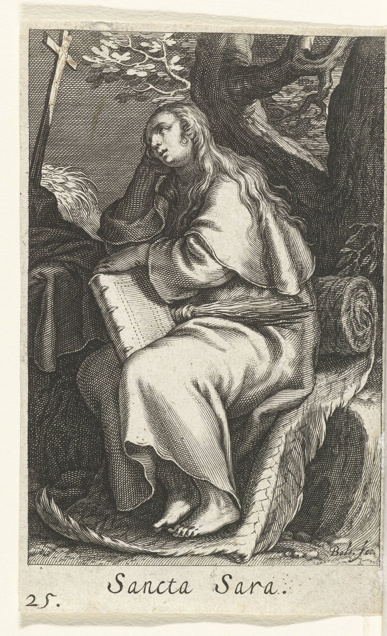 Santa Sara di Libia da Boëtius Adamsz. Bolswert