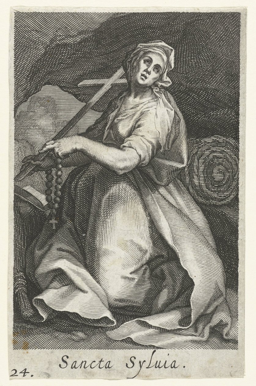 Santa Silvia di Roma come eremita Sancta Sylvia Eremite (serie) Sacra Eremus Ascetriarum (serie) da Boëtius Adamsz. Bolswert
