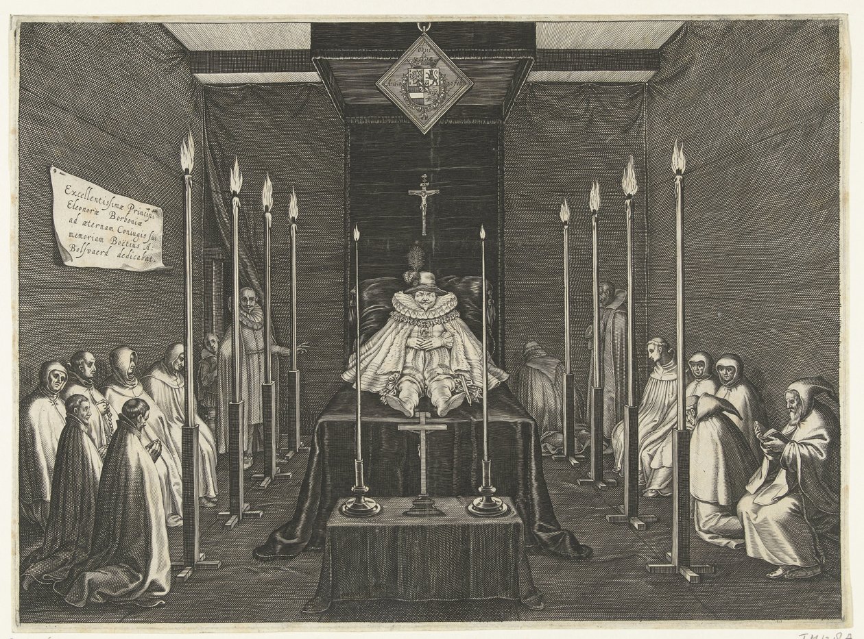 Letto funebre del principe Filippo Guglielmo, 1618 da Boëtius Adamsz. Bolswert