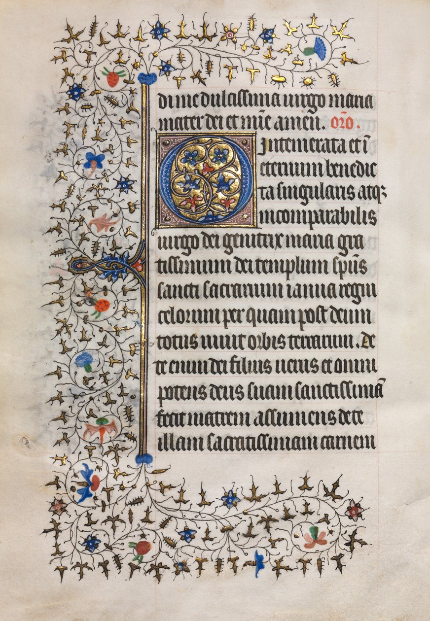Libro delle Ore Uso di Parigi: Iniziale Decorata, c. 1420 da Boucicaut Master