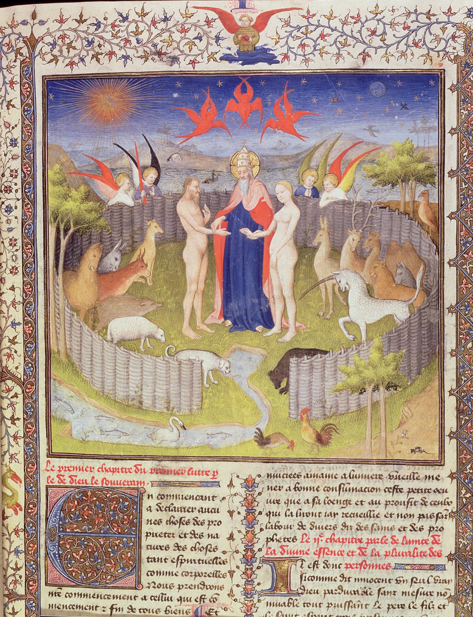 Il matrimonio di Adamo ed Eva da Des Proprietes De Choses, c.1415 (dettaglio) da Boucicaut Master