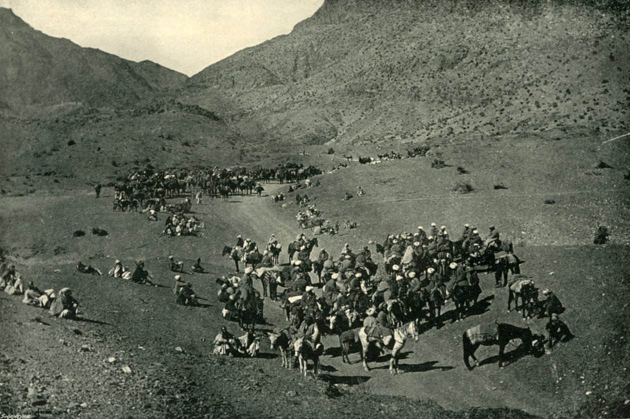 Carovana che attraversa il Passo Khyber, 1901 da Bourne and Shepherd