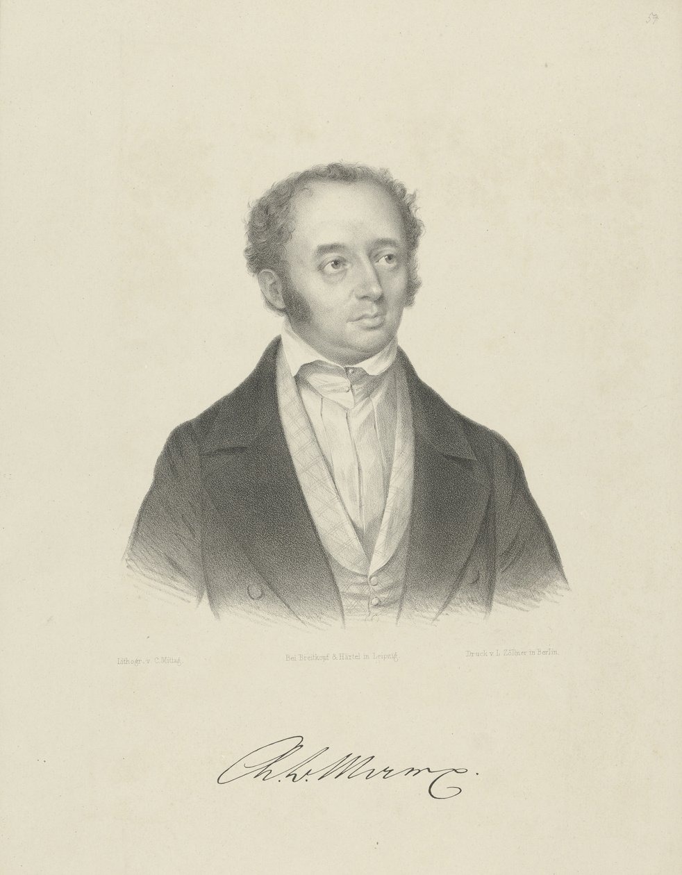 Ritratto di Adolph Bernhard Marx 1795-1866, c. 1830-1840 da Breitkopf and Härtel