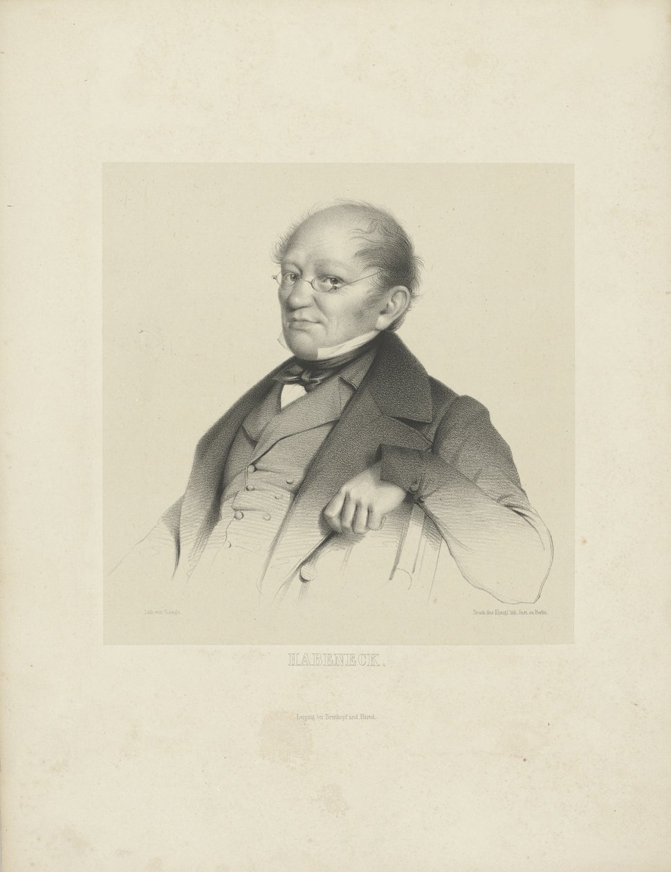 Ritratto del compositore François Antoine Habeneck 1781-1849, c. 1840 da Breitkopf and Härtel