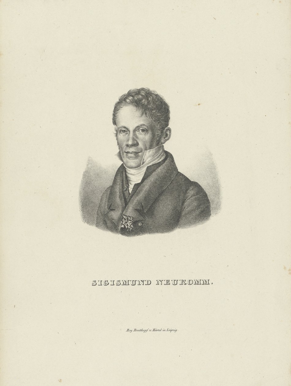 Ritratto del pianista e compositore Sigismund von Neukomm 1778-1858, c. 1830 da Breitkopf and Härtel