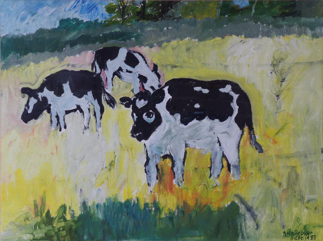 Giovani tori in un prato, 1982 da Brenda Brin Booker