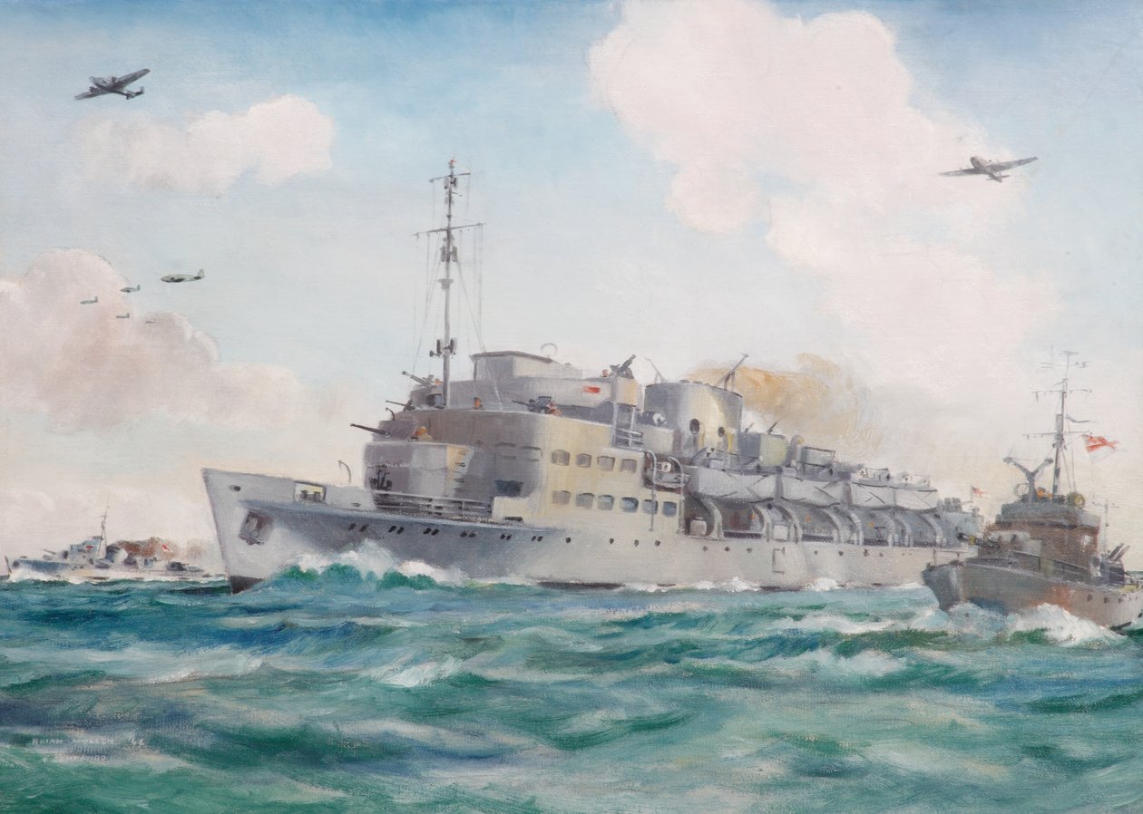 HMS Prins Albert in rotta verso Dieppe con il No 4 Commando, 19 agosto 1942 da Brian Joseph Mullen