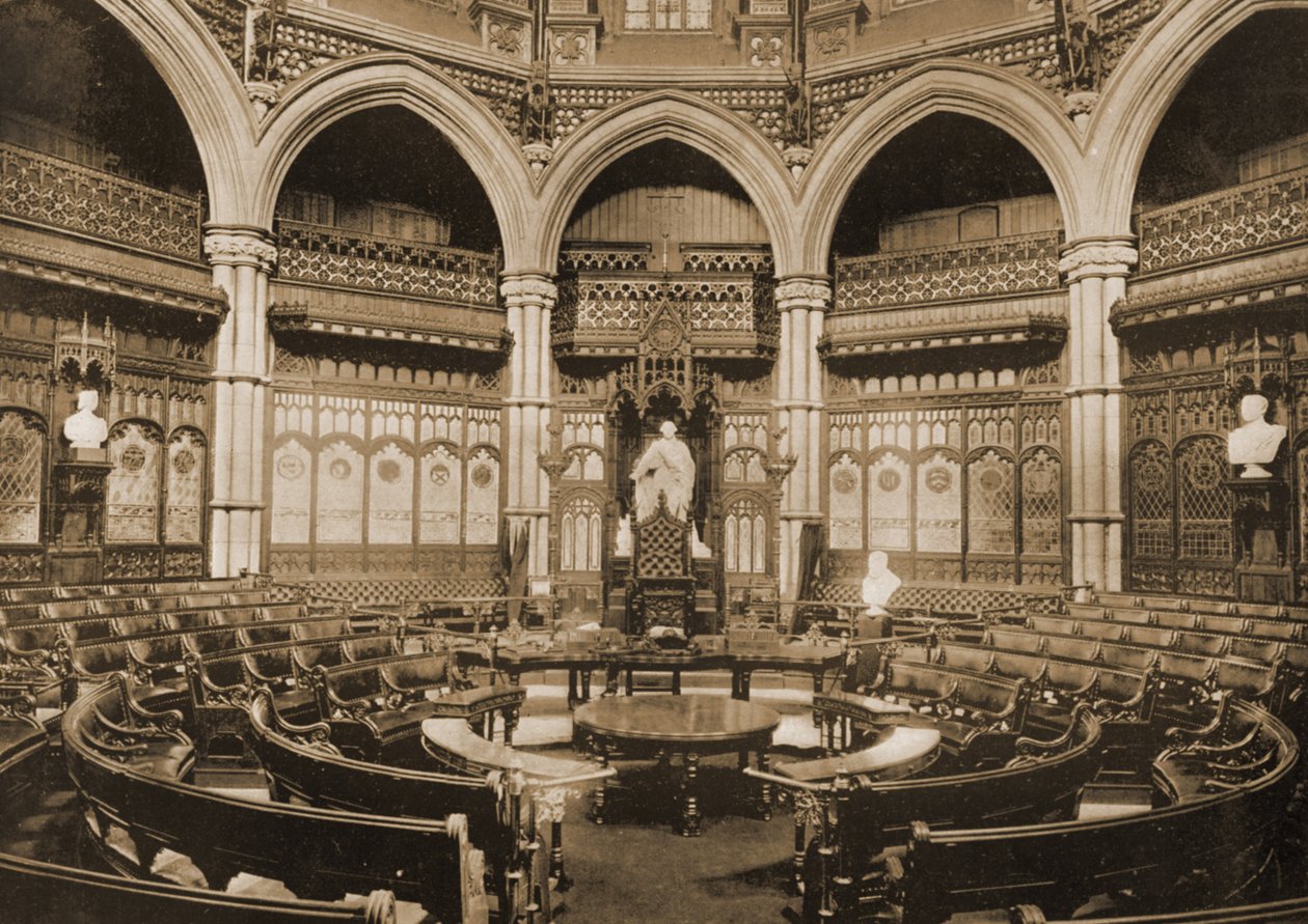 Sala del Consiglio Comune alla Guildhall di Londra, 1890 da British Photographer