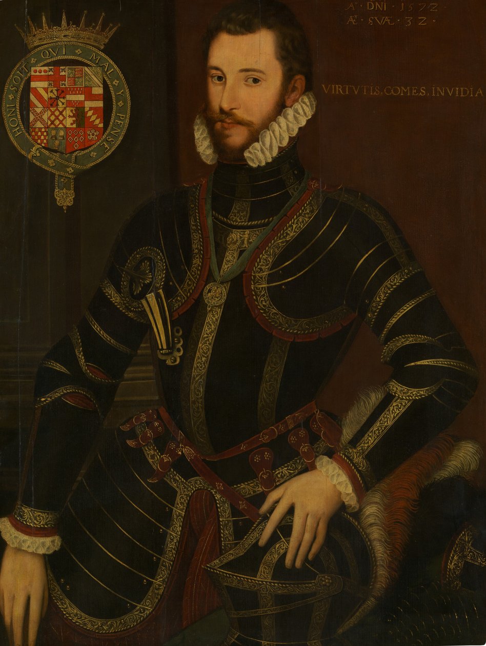 Ritratto di Walter Devereux 1539-1576, Primo Conte di Essex, datato 1572 da British Painter.