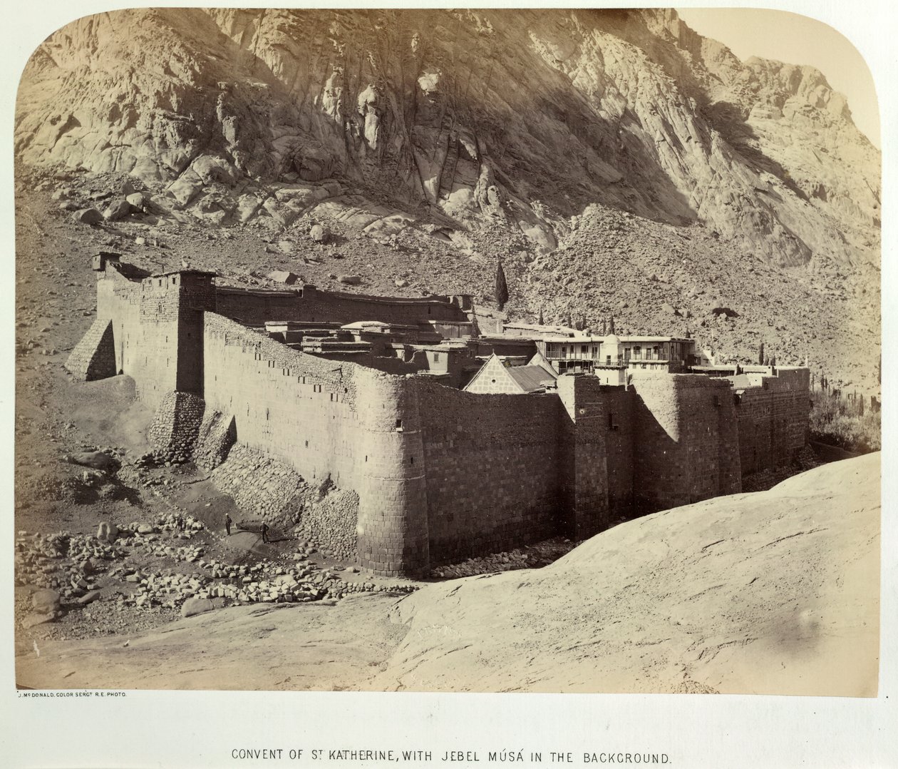 Convento di Santa Caterina con Jebel Mūsá sullo sfondo, dall
