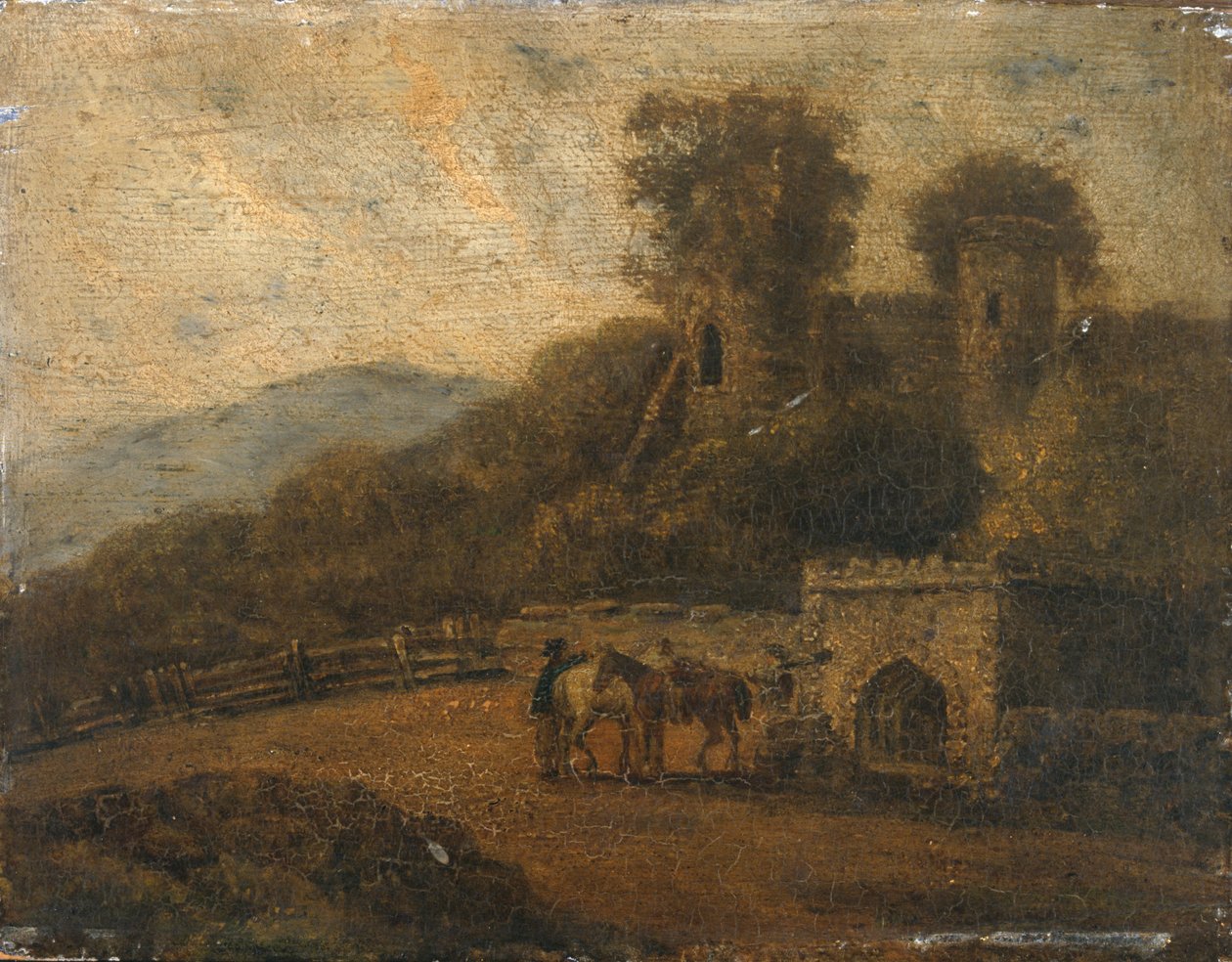 Castell Coch (olio su pannello) da British School