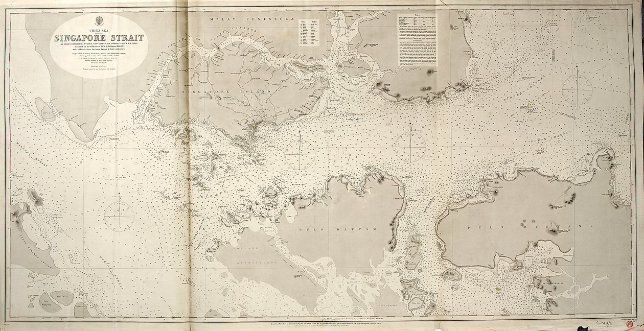 Mare della Cina STRETTO DI SINGAPORE Da Staff Commander JW Reed Navg Lieuts TH Tizard... Assistito dagli Ufficiali della HMS Rifleman 1865-69 da British School
