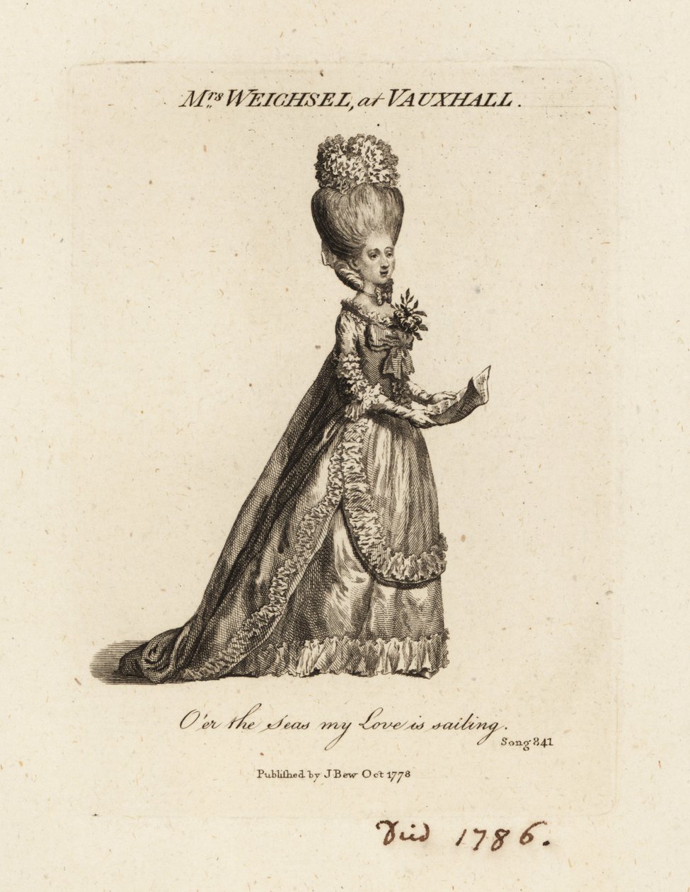 La signora Frederica Weichsel che canta ai Vauxhall Pleasure Gardens, fine XVIII secolo da British School