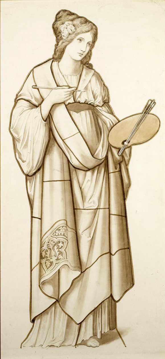 Musa della pittura - Cartone per vetrata, c.1890 da British School