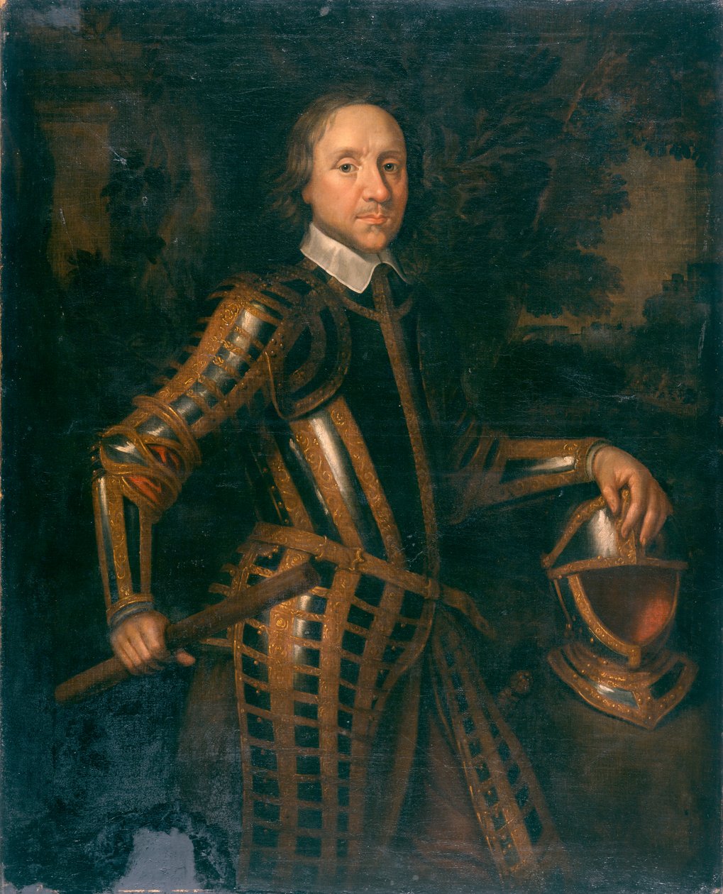 Oliver Cromwell (olio su tela) da British School