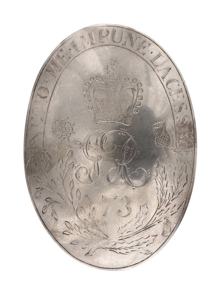 Piastra della cintura a spalla, 73º Reggimento di Fanteria (Highland), c.1788 (piastra della cintura a spalla) da British School