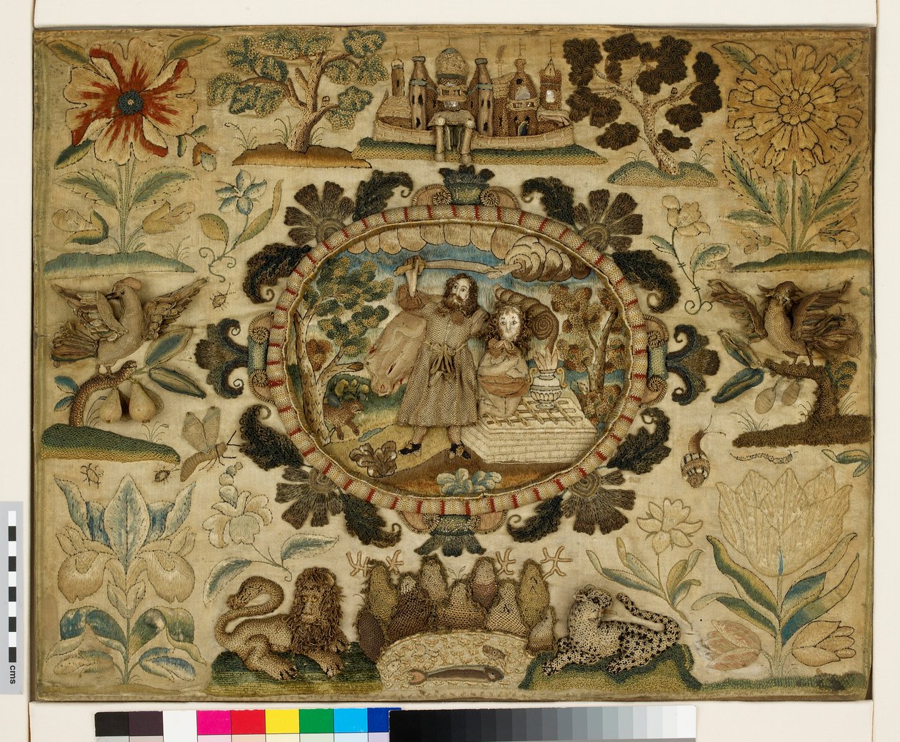 Pannello tessile con Il Sacrificio di Isacco da British School