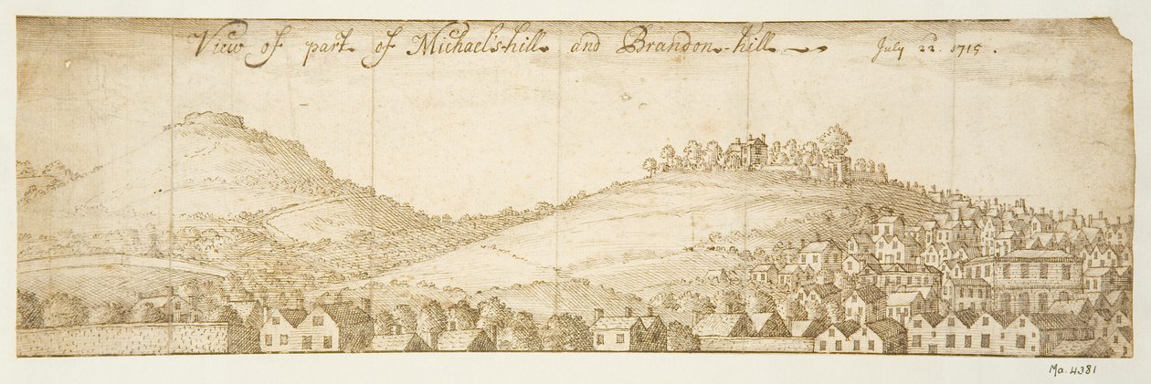 Vista di parte della collina di Michael e della collina di Brandon da British School