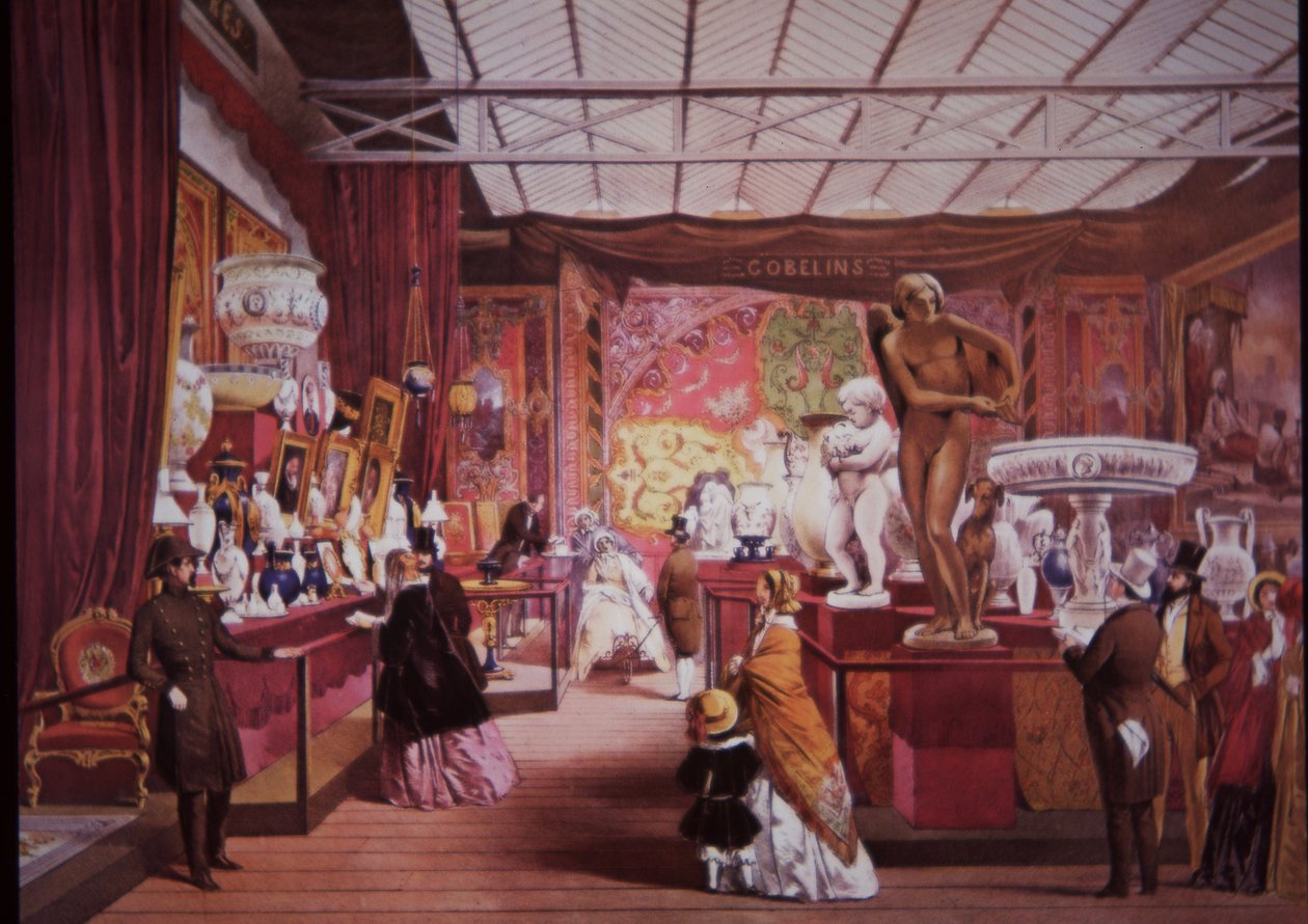 I Visitatori Affollano la Grande Esposizione del 1851 per Vedere le Mostre di Arte e Scienza da British School