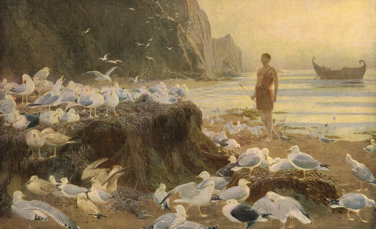 Un vagabondo del vecchio mondo, 1887, c1930 da Briton Riviere