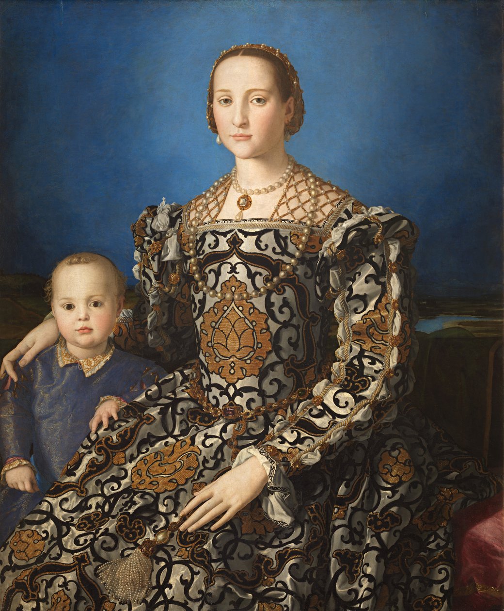 Italian: Ritratto di Eleonora di Toledo col figlio Giovanni Portrait of Eleanor of Toledo and her son Giovanni de