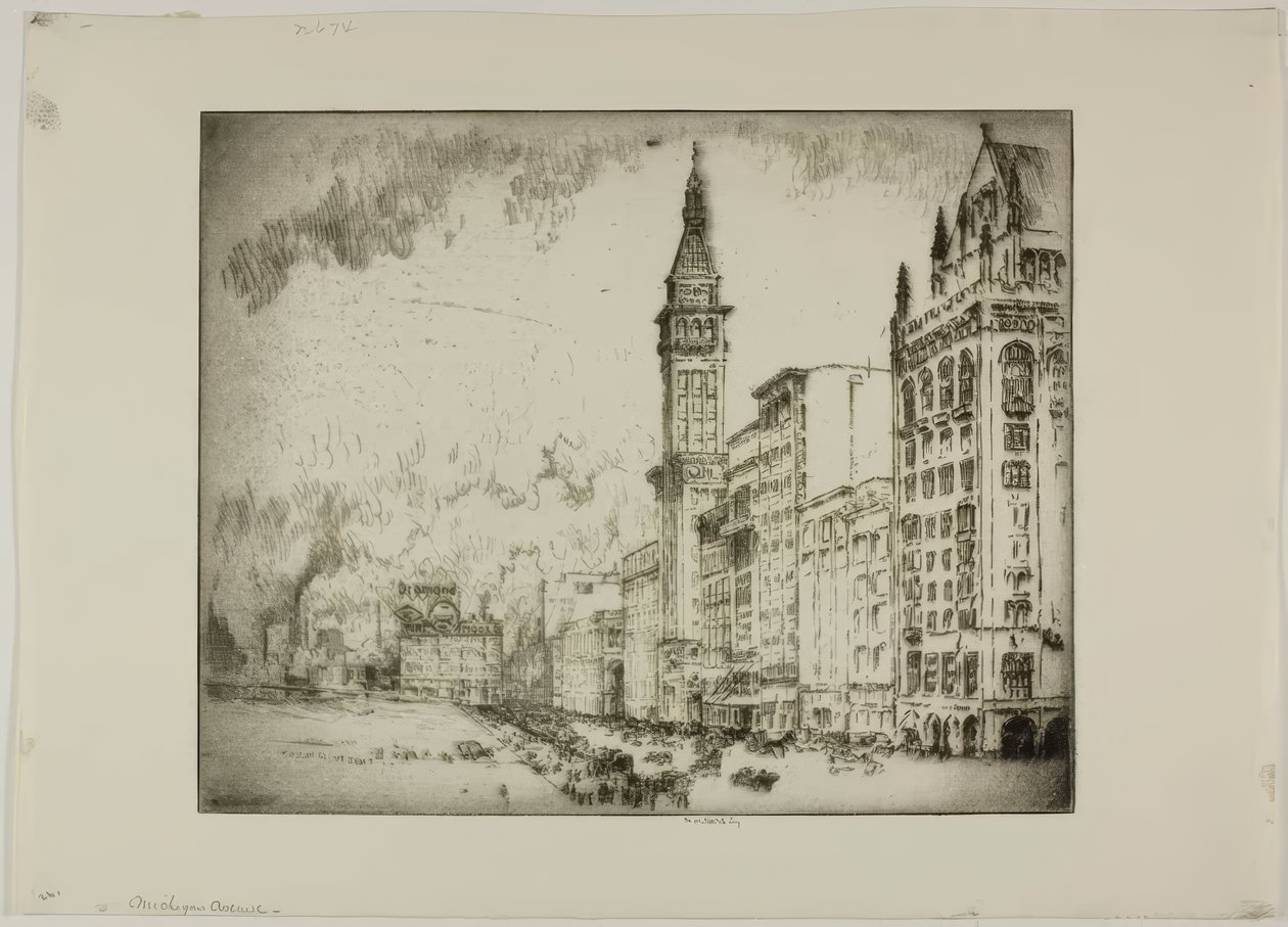 Chicago - Michigan Avenue da Bror Julius Olsson Nordfeldt