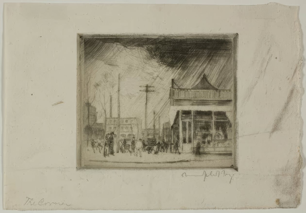 Chicago - The Corner, 57ª strada e Stony Island Avenue da Bror Julius Olsson Nordfeldt