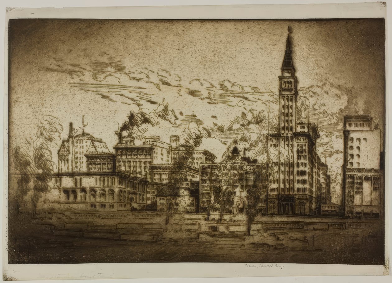 Chicago - La Montgomery Ward Tower da Bror Julius Olsson Nordfeldt